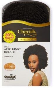 Afro Kinky Bulk 24" color 1B Cherish Bulk
